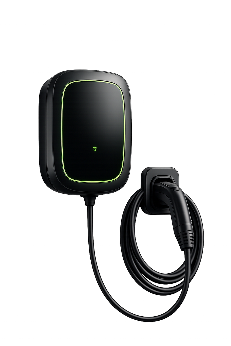Carregador Wallbox para carro elétrico instalado na parede